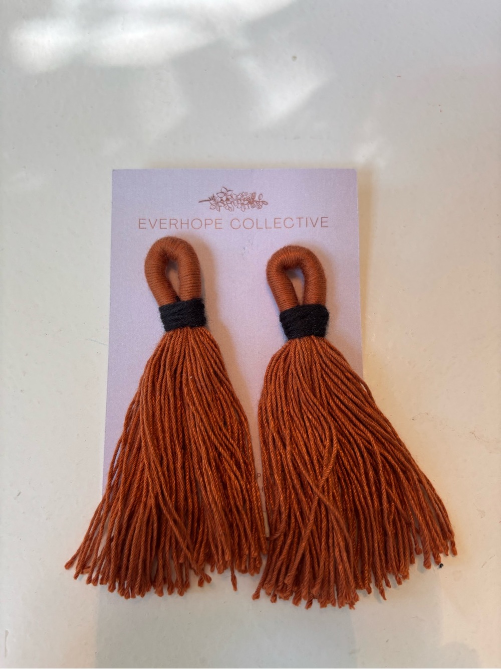 Rust Tassel Drop Earrings